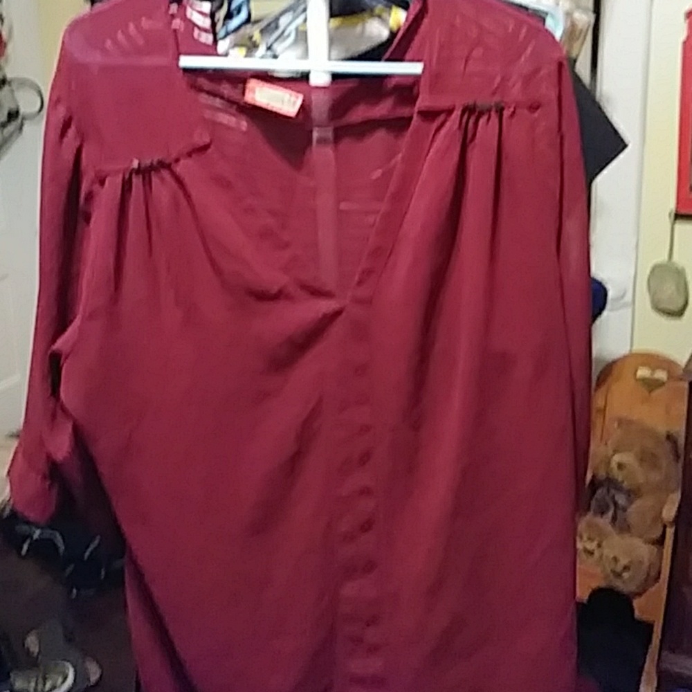 Sheer burgundy top